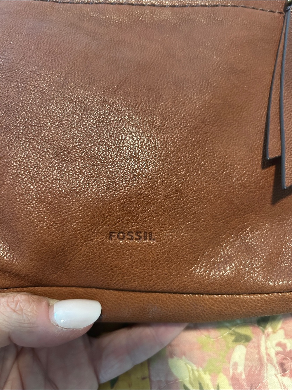 Fossil Rustic Brown Leather Crossbody Bag - Picture 2 of 4